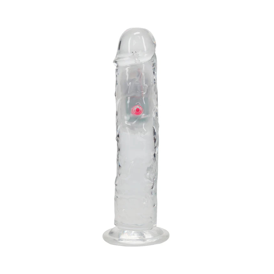 RealRock Wireless Rechargeable Remote Control LED Vibrating Dildo Clear