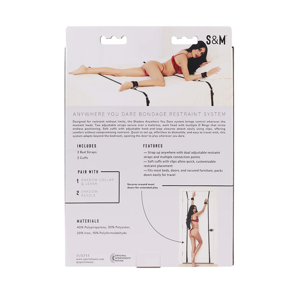 Sportsheets Sex & Mischief Shadow Anywhere You Dare Bondage Restraint System