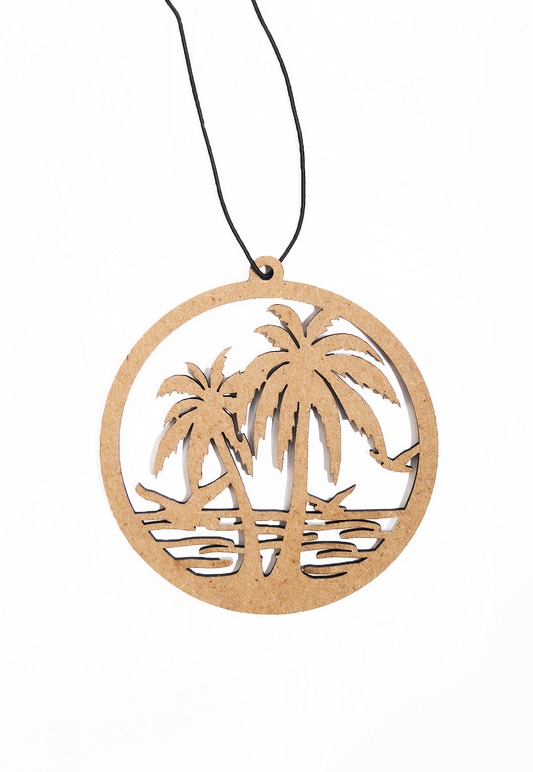 Beach Palm Trees Wooden Air Freshener