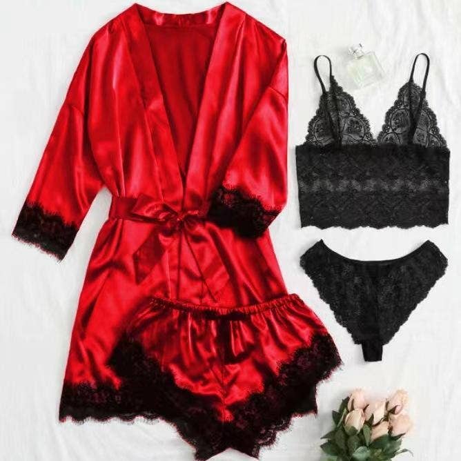 Lace sleepwear erotic lingerie set sexy pajamas