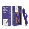 Blush | Harper 8.75 Inch G Spot Clitoral Dual Stimulation Silicone Rabbit Vibrator With 5 Shaft Vibrations - Midnight