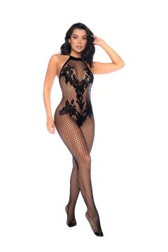 Vino Noir Floral Fishnet Bodystocking