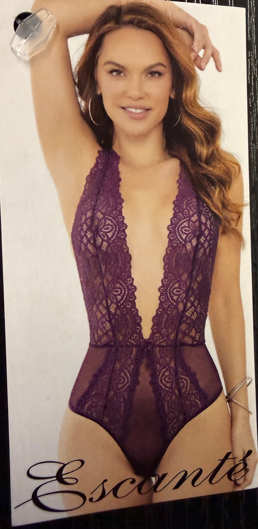 Escante Plum Lace Teddy