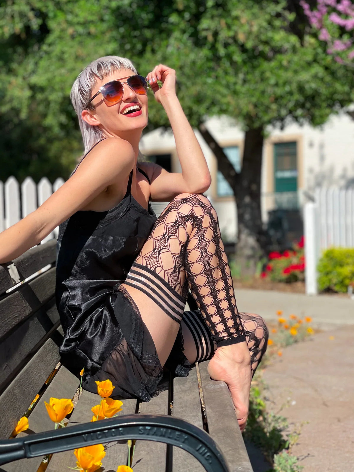 Kixies Jo Thigh Highs-black
