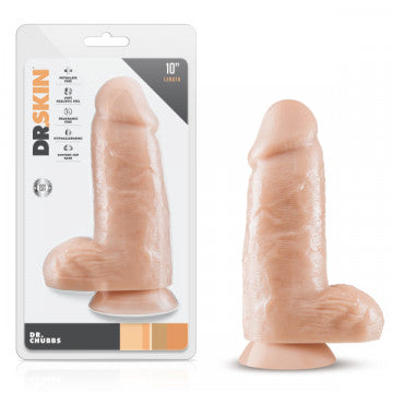 Dr. Skin Dr. Chubbs Realistic 10 in. Dildo with Balls Beige
