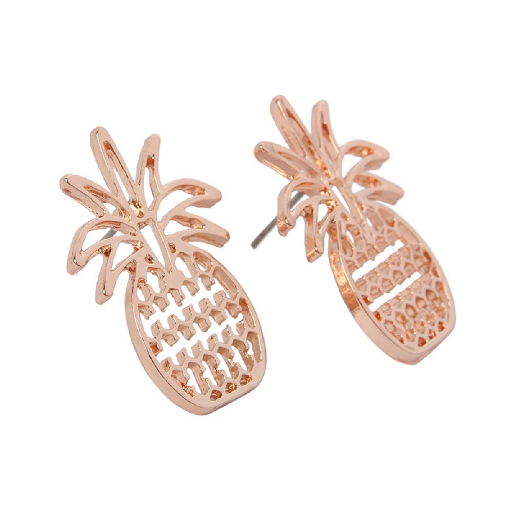 PINEAPPLE OPEN CAST POST EARRINGS
