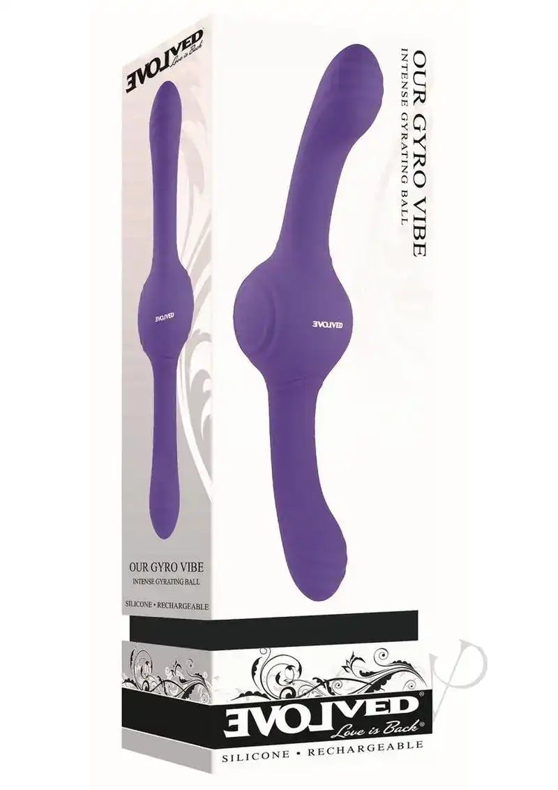 Our Gyro Vibe Rechargeable Silicone Dual End Vibrator – Purple