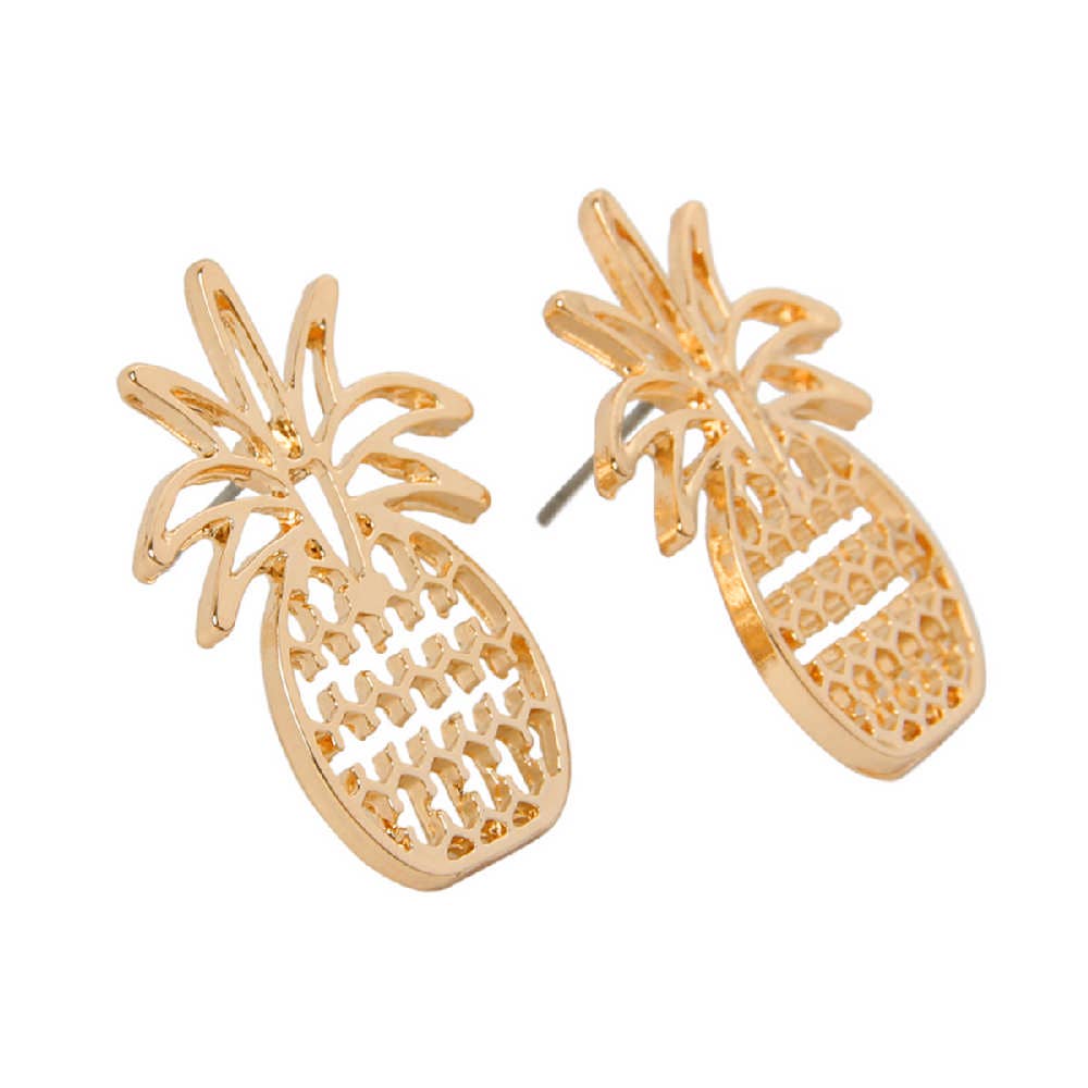 PINEAPPLE OPEN CAST POST EARRINGS