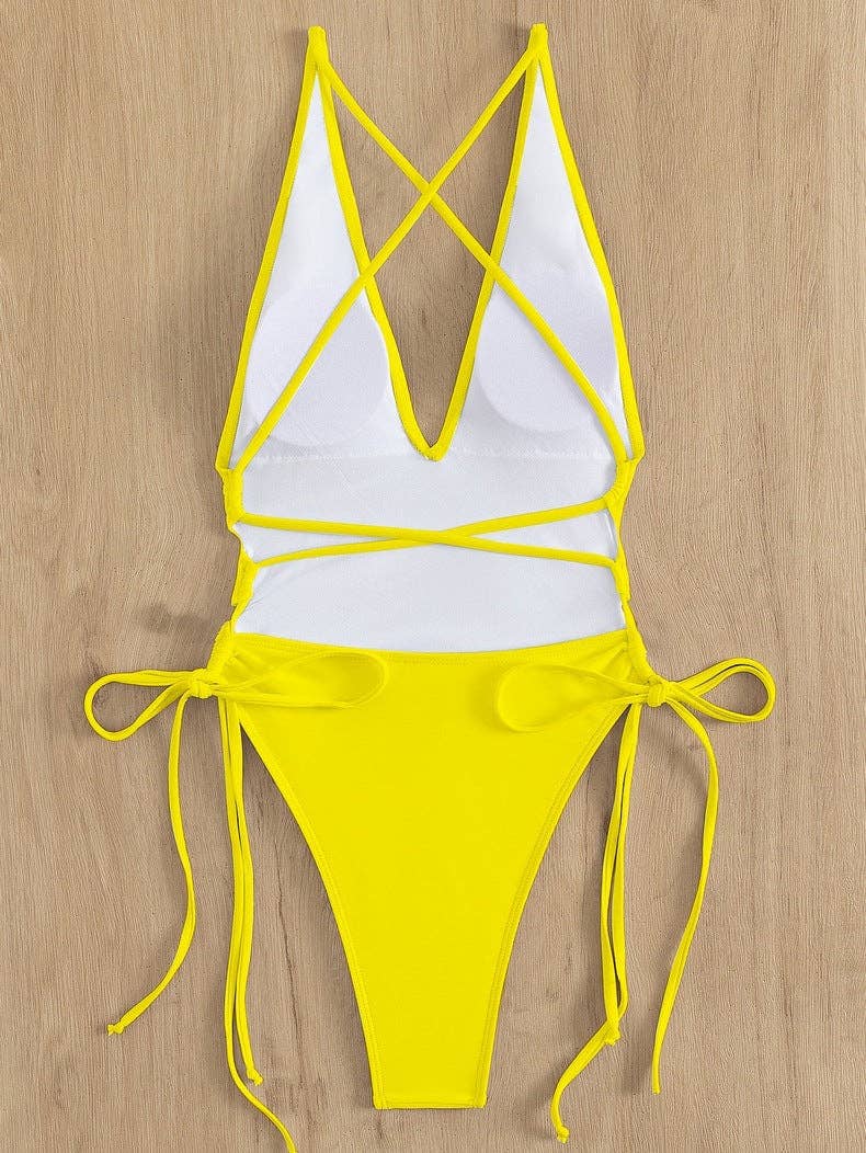 Ladies Solid Color Halter Neck Bikini Set RFD2109
