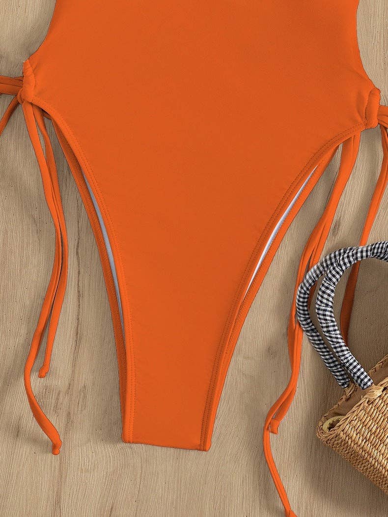 Ladies Solid Color Halter Neck Bikini Set RFD2109
