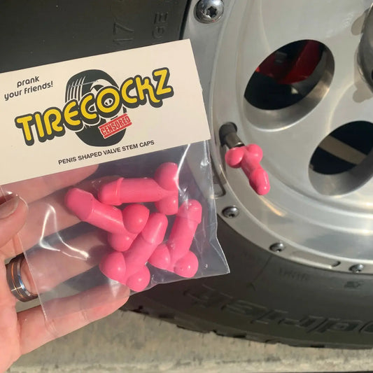 TireCockz Prank Weenie Shaped Valve Stem Caps - Gag Gift