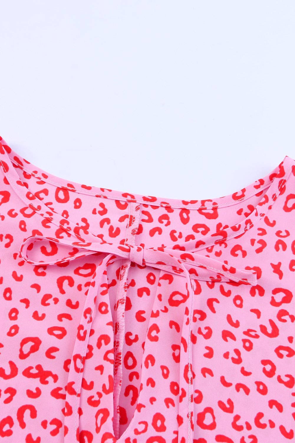 Relaxed Tie Neck Leopard Dress Swimsuit Coverup