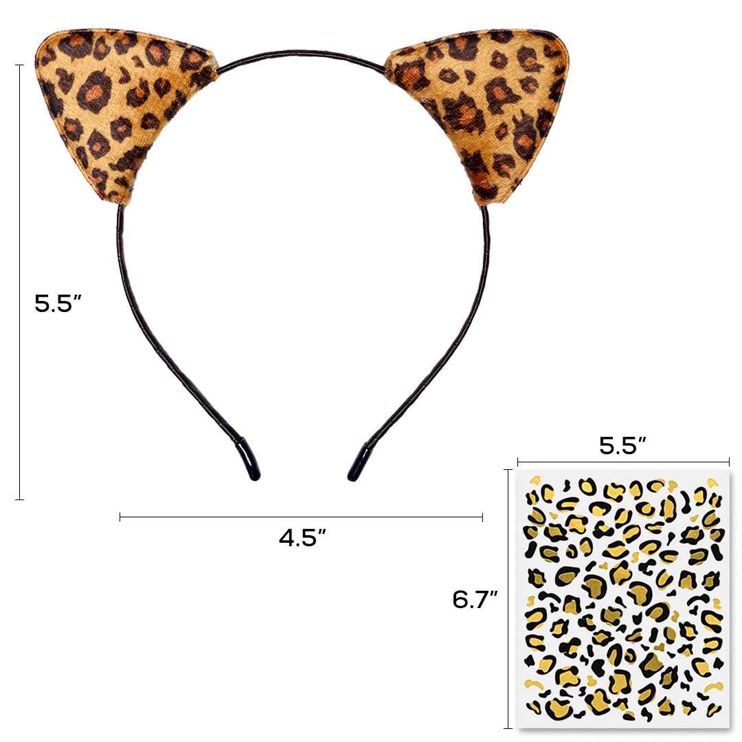 Cheetah Ears Headband with Tattoos - Headband with Tattoo