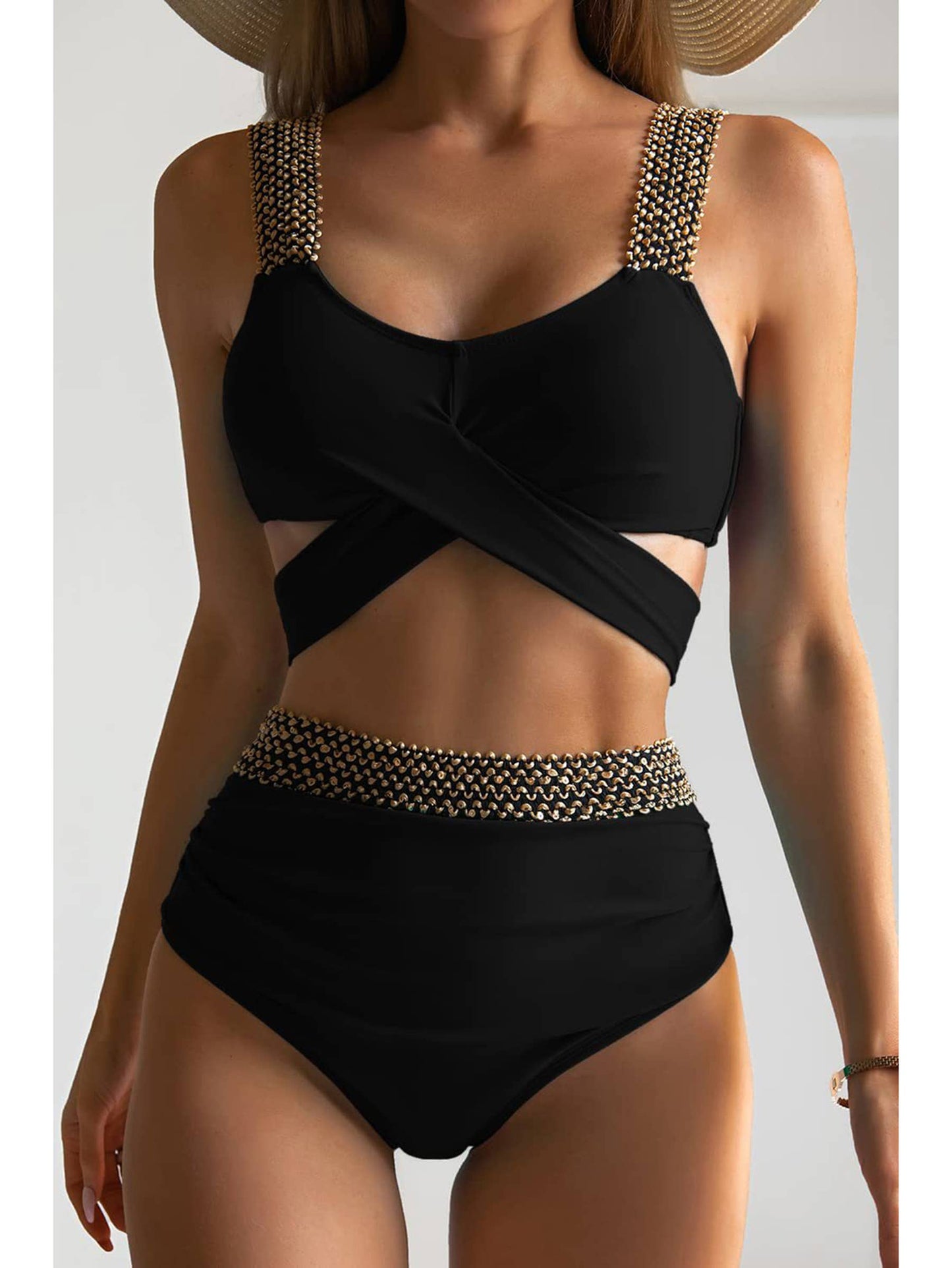 Bikini Split Body Women's Sexy Cross Over Backless Swimsuit