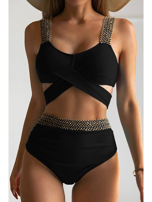 Bikini Split Body Women's Sexy Cross Over Backless Swimsuit