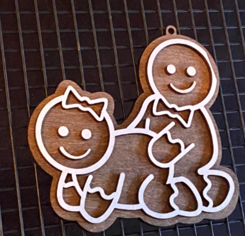 Doggie Style Faux-Gingerbread Naughty Wooden Ornament