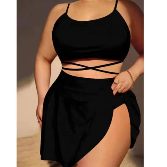 Sexy Plus Size Bikini 3/Set - High Waist Swimsuit_CWMW0213