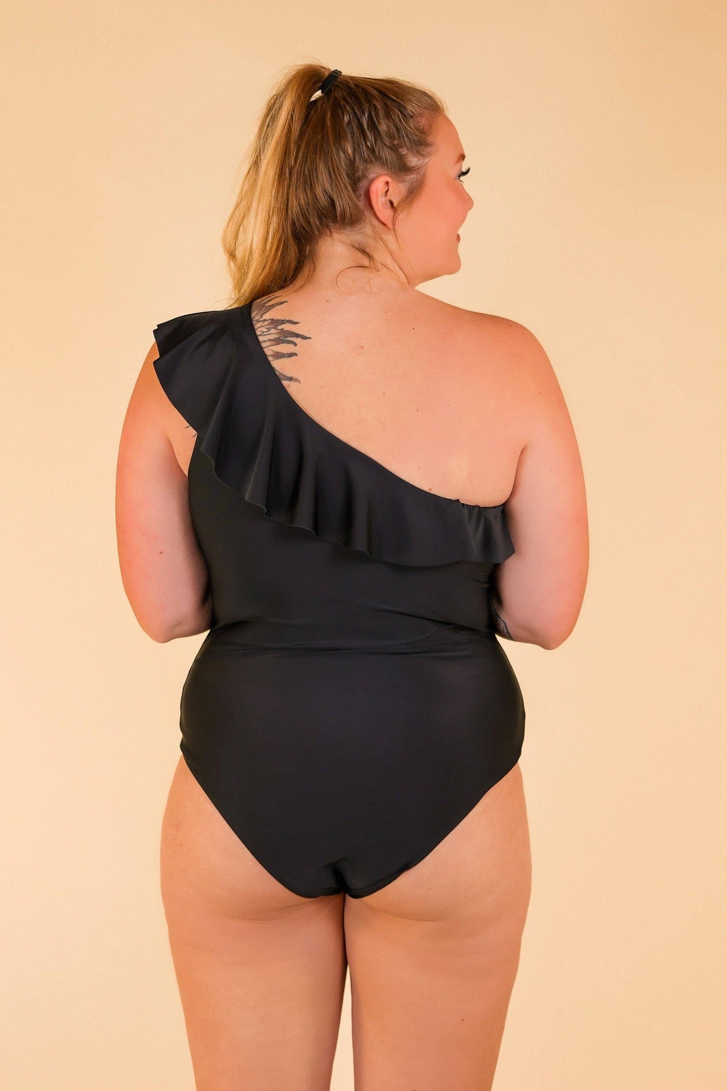 The Sophia  One Shoulder One Piece with Ruffle