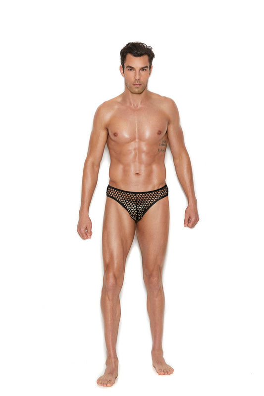 Men's fishnet thong back brief.