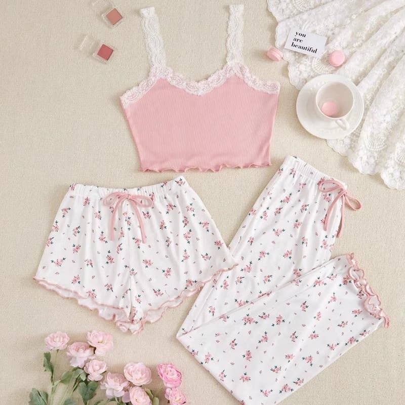 Romance Floral Cami short Lounge set