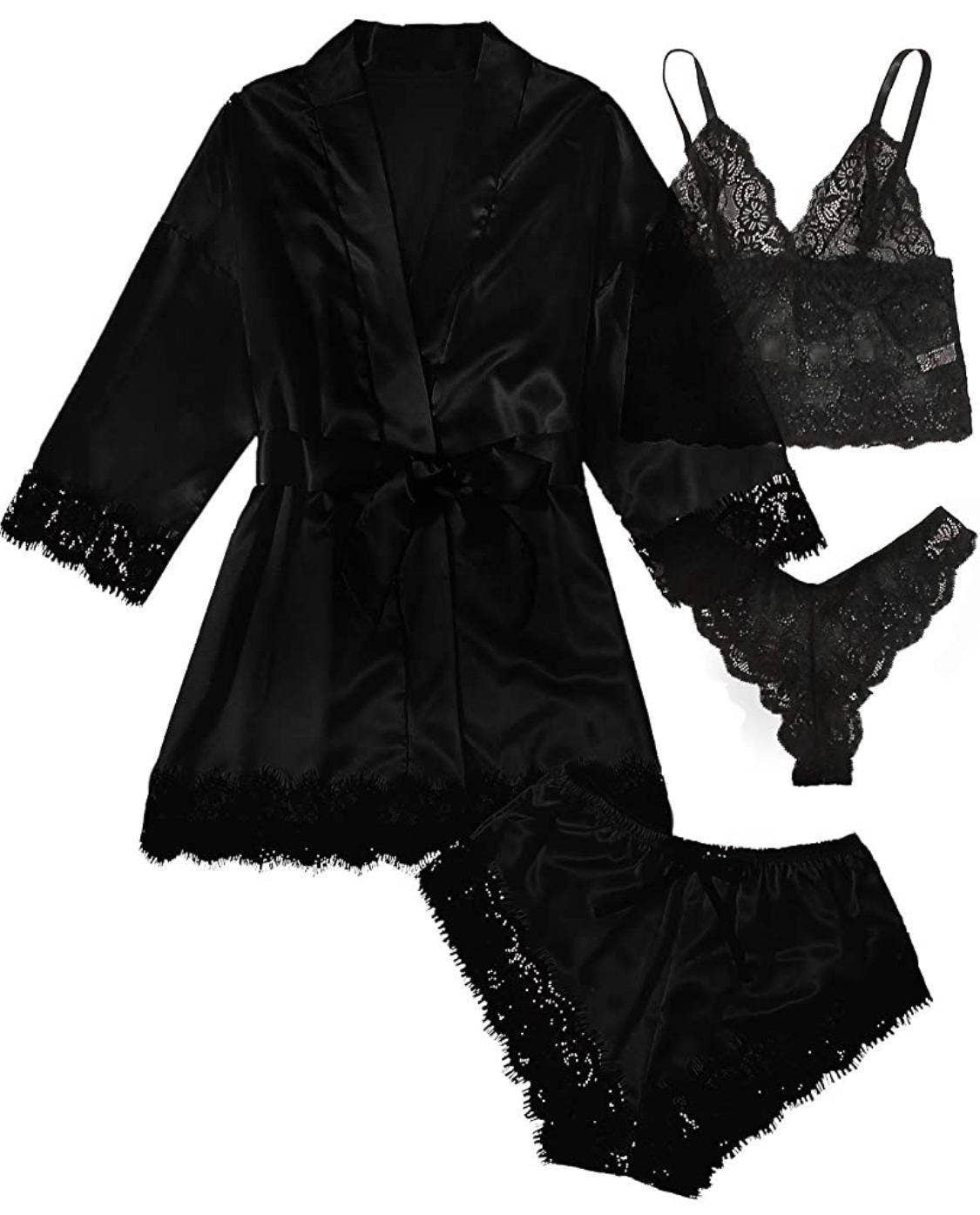 Lace sleepwear erotic lingerie set sexy pajamas