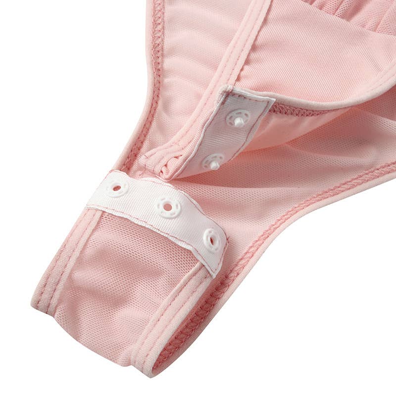 Underwired strappy mesh see through corset bodysuit