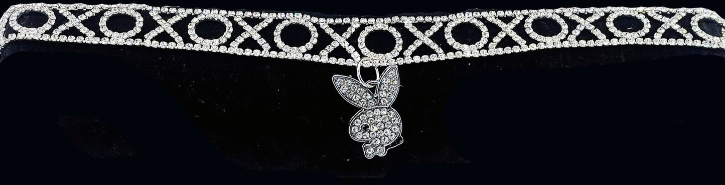 Sparkling Crystal Choker with Playboy Bunny Charm
