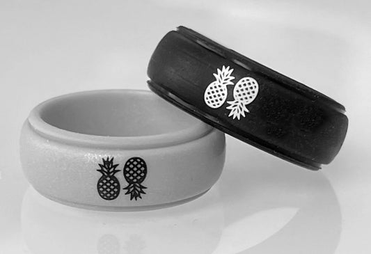 Silicone Pineapple Ring: Black or Gray Pineapple Swinger Symbol