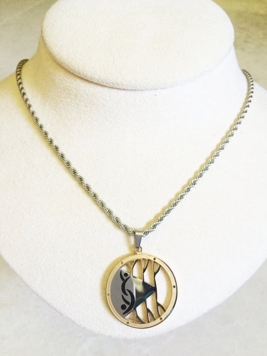 Unisex Stainless Steel Swinger Symbol Necklace