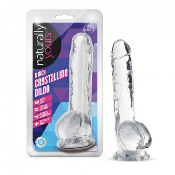 Naturally Yours - 8 Inch Crystalline Dildo - Rose