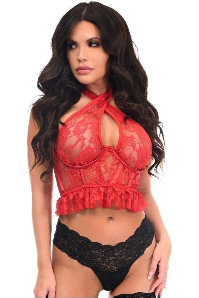 Lavish Lace Underwire Cincher w/Built In Halter Top