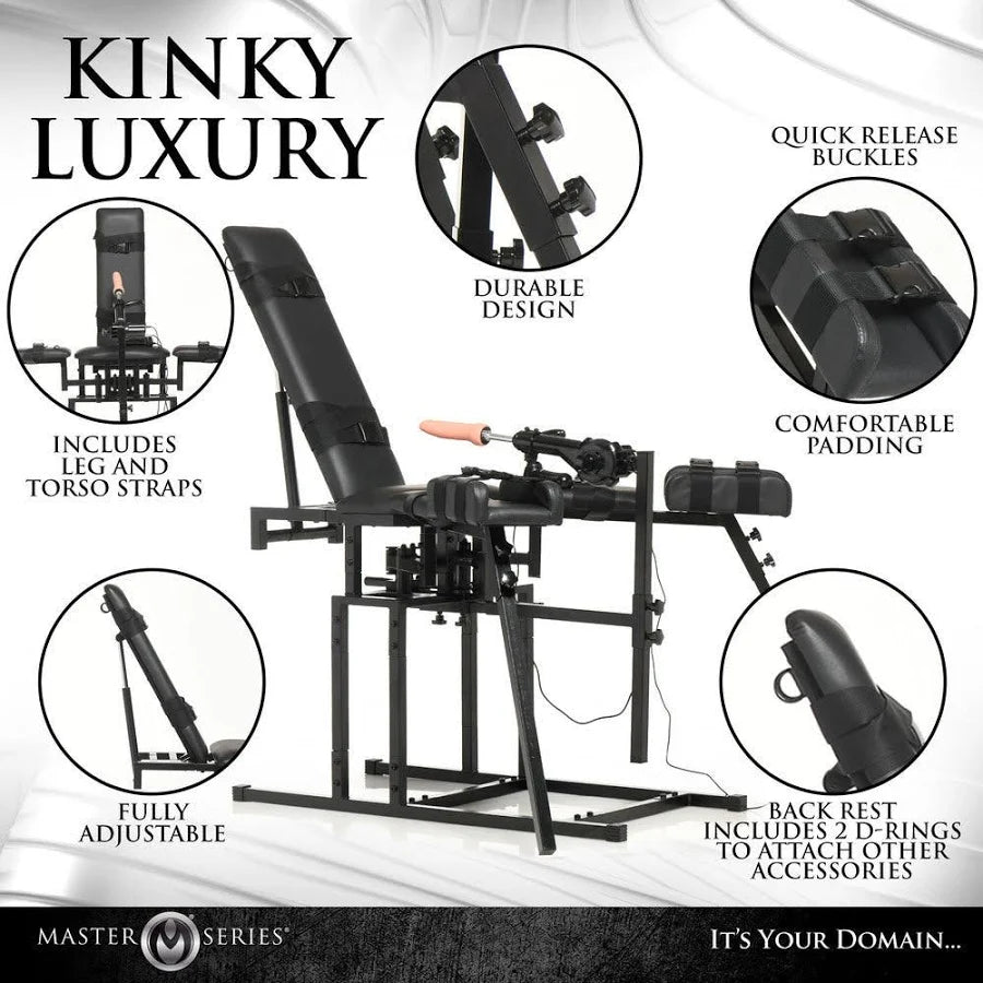 Master Series Ultimate Obedience Chair with Sex Machine