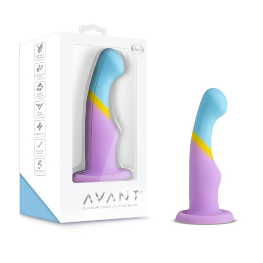 Avant By Blush® | Heart of Gold D14: Artisan 6 Inch Curved P-Spot / G-Spot Dildo with Suction Cup Base - Elegantly Made with Smooth Ultrasilk® Purio™ Silicone