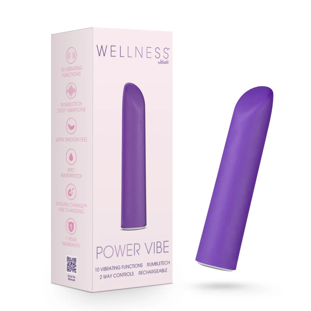 Blush Wellness Power Vibe Rechargeable Bullet Vibrator Purple